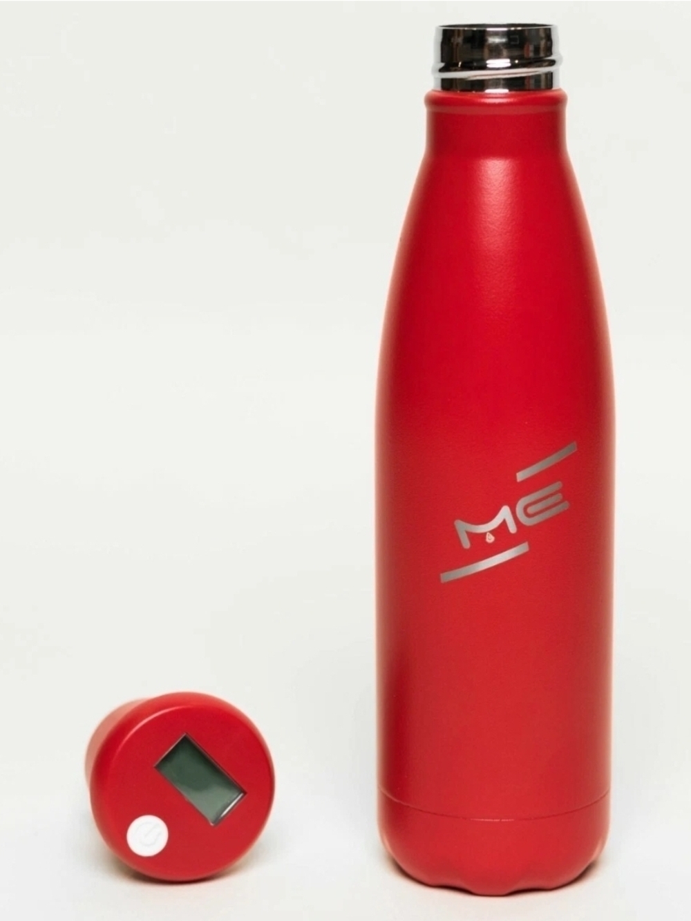 Red Insulated Stainless Steel Water Bottle with UV & Charcoal Digital Lid